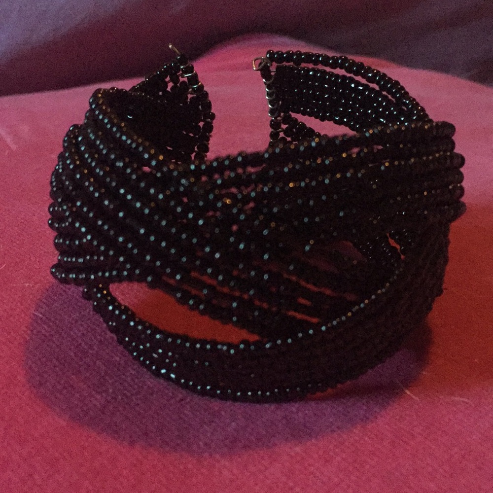 Beaded woven bracelet